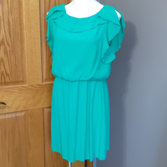 Skies Are Blue Dresses & Skirts - Skies are Blue Green Ruffle Dress